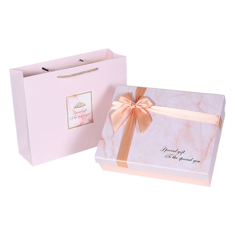Pink Bow Gift Box Wholesale Gift Box Empty Box Cosmetic Pajamas Packaging Box Gift Box Customization