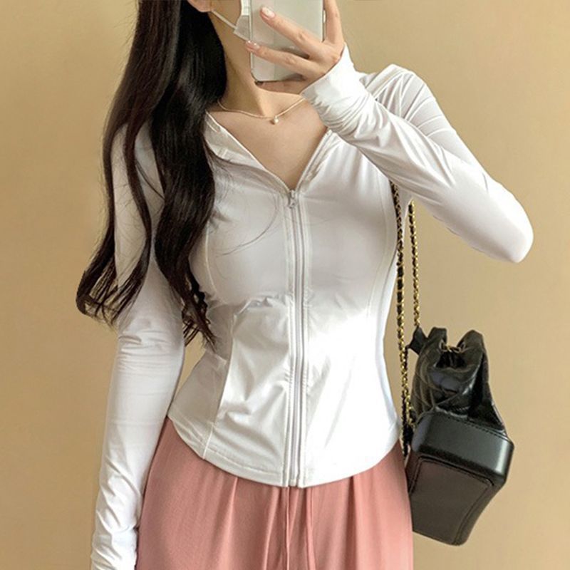 Picture of Cross-Border Sun Protection Clothing for Women, Summer Outdoor Cardigan, Slim Ice Silk Sun Protection Clothing, Anti-Uv Yoga Jacket for Women