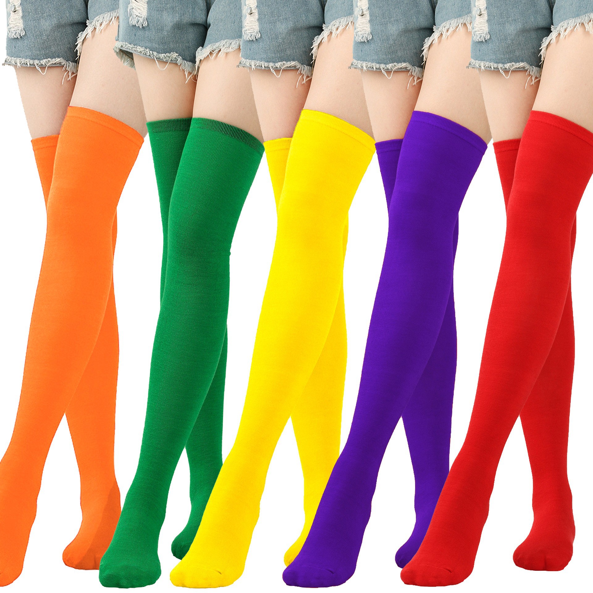 Christmas Socks for Women Halloween Socks High Socks European and American Holiday Cosplay Pure Color Stockings Stockings