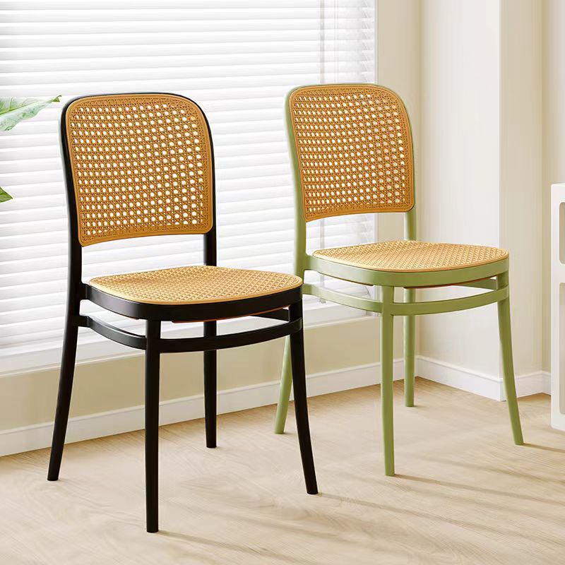 Household Plastic Chair Courtyard Leisure Light Luxury Villa Stackable Garden Nordic Waterproof Sun-proof Imitation Rattan Chair
