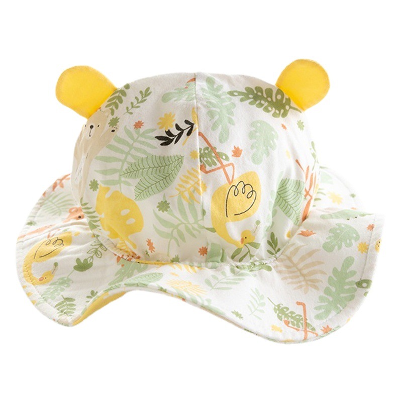 Baby Hat Spring and Autumn Thin Newborn Children's Spring and Summer Fisherman Hat Baby's Summer Sunshade Sun Hat Pure Cotton