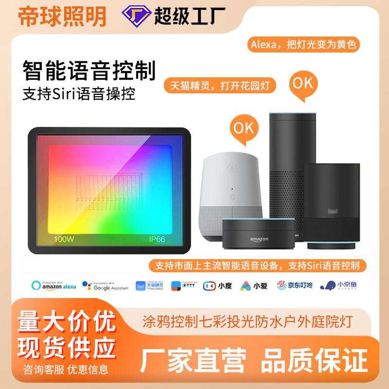 Cross-Border Graffiti Smart Wifi Bluetooth Rgbcw New Product App Floodlight Colorful Courtyard Atmosphere Rgbw Floodlight