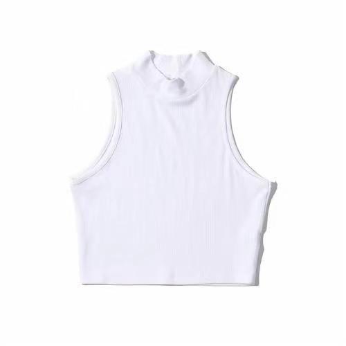 Picture of European and American style hot girl half turtleneck vest women's summer outer wear ins sleeveless short navel inner top bottoming shirt