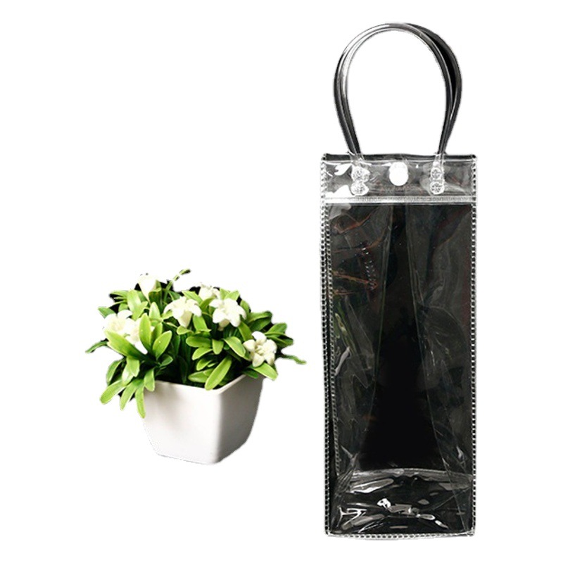 Teacher's Day Tanabata Transparent pvc Gift Packing Handbag Garment Button Hand Bag Hand Gift Plastic Bag