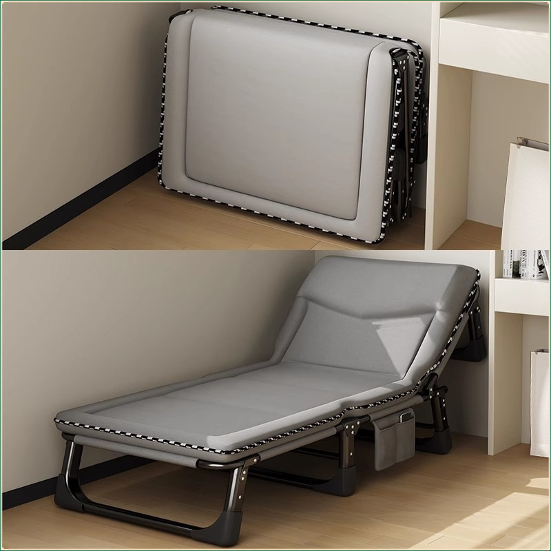 Folding Bed for Single Person Office Lunch Break Home Camping Bed Simple Nap Companion Multifunctional Portable Recliner Folding