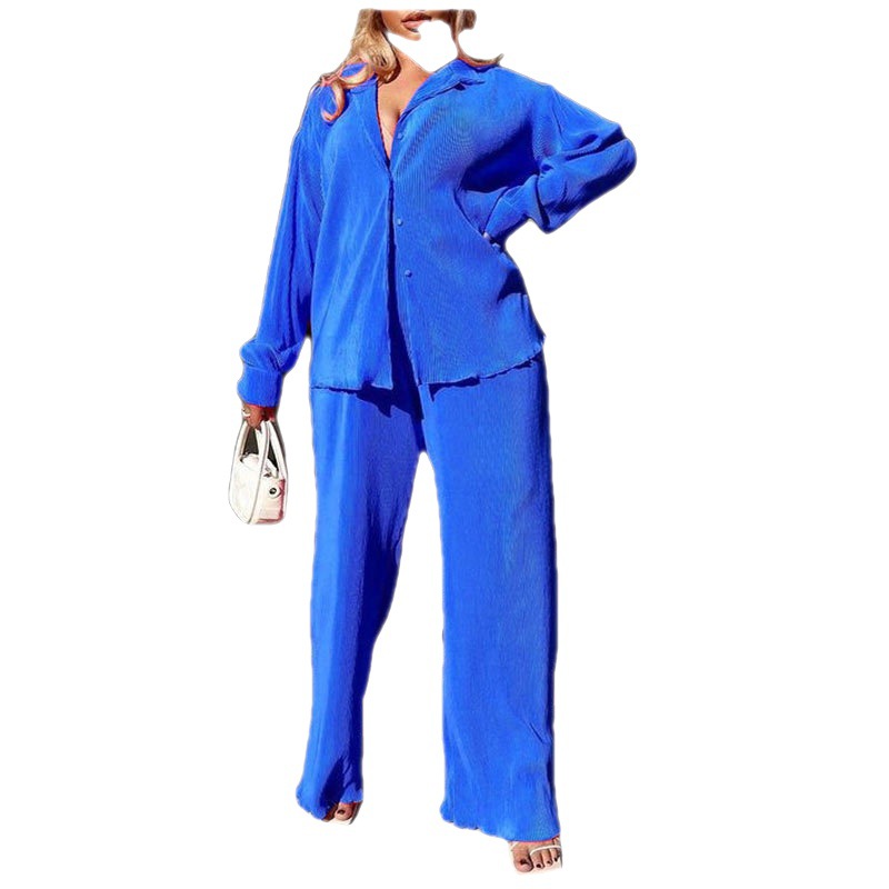 Picture of 2023# European and American Women's Amazon Independent Station Hot Explosions Sexy Pleated Loose Casual Multicolor suit