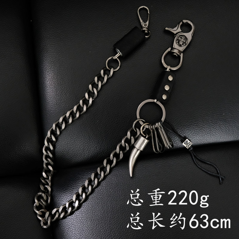 Casual Men's Metal with Multi-Layered Cool Cowhide Trouser Chain Non-Mainstream Hip-Hop Hip-Hop Cross Waist Chain