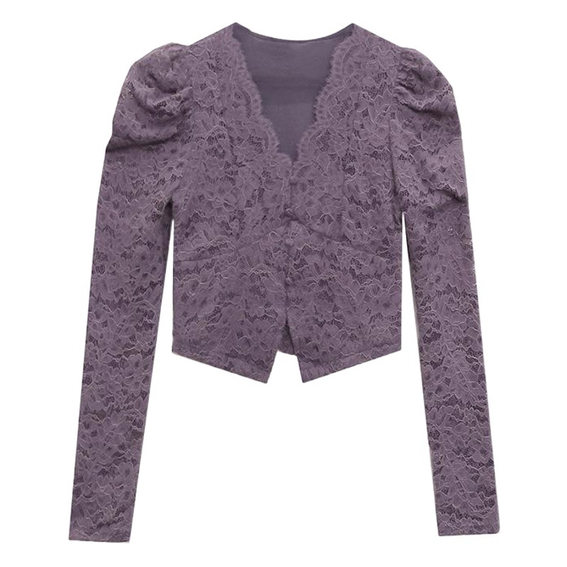 Real shot autumn and winter New fleece-lined brushed V-neck elastic thickened lace Western style bottoming shirt women's shirt long sleeve
