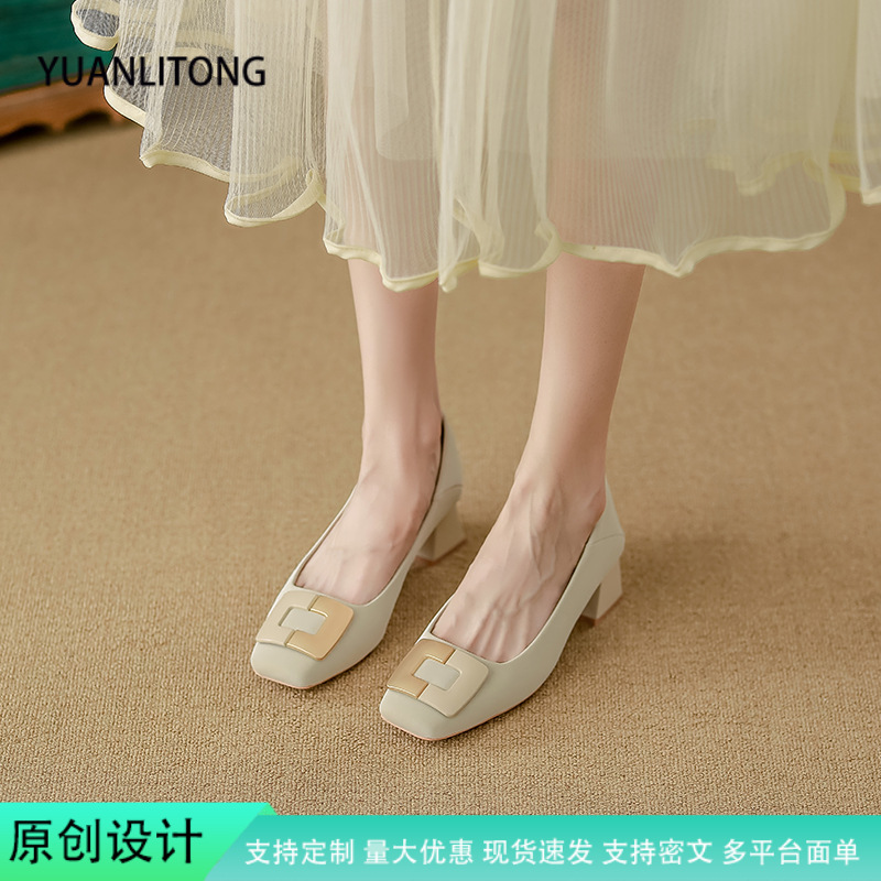 Chengdu Genuine Leather Women's Shoes Professional Style Flats Women's 2025 New High-Heeled Shoes Women's Outer Wear High-End Soft Leather Shoes