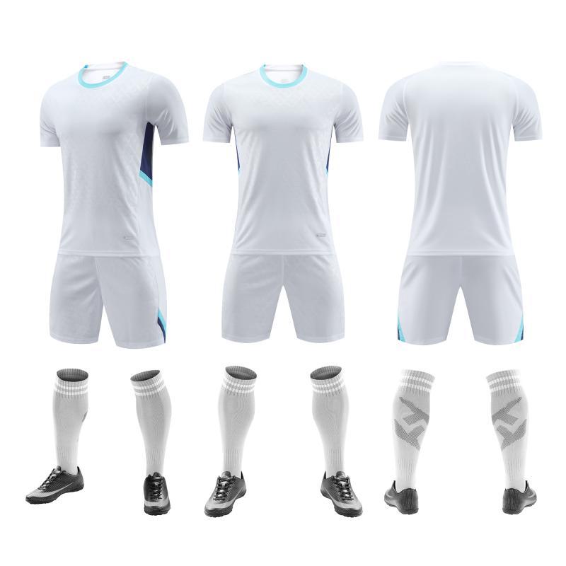 Short-sleeved football suit suit breathable pinhole cloth training match suit wholesale group purchase printable printing 8012