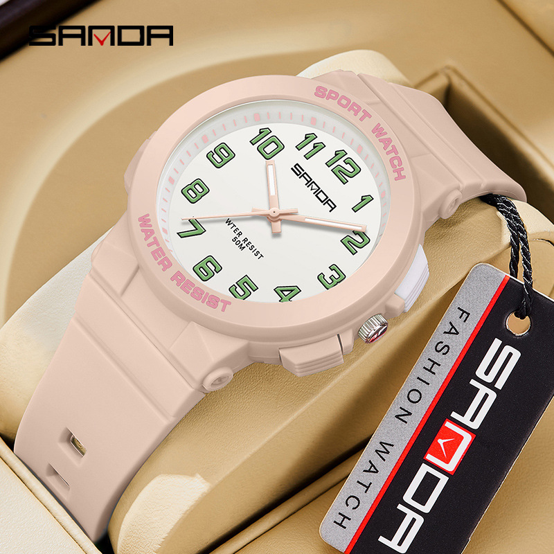 Sanda AliExpress Quartz Watch Junior Senior high school Student Quiet Test Watch Simple Luminous Waterproof Men's and Women's Watch