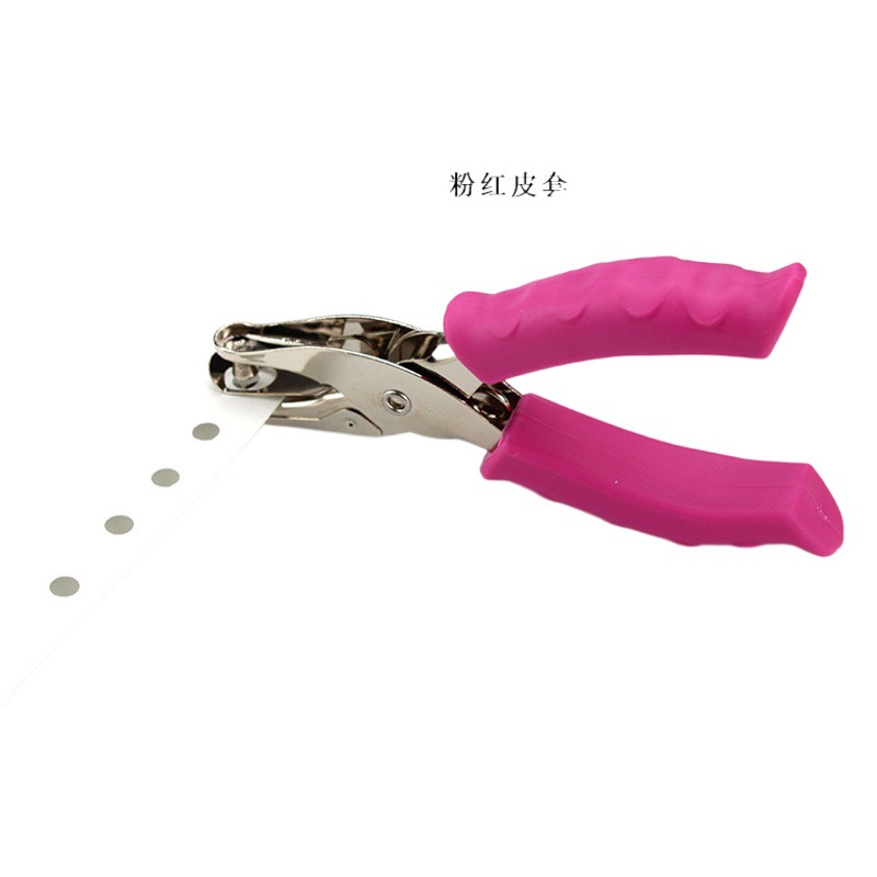 Heat shrinkable sheet puncher 6MM3mm leather case handle metal hand-held puncher punch pliers single hole ticket checker