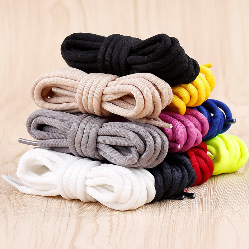 Picture of Bold round shoelaces black and white color sports white shoes basketball shoes dad shoes casual shoes rope manufacturers wholesale