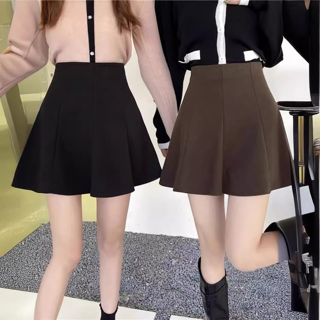 Autumn and Winter Pleated Umbrella Skirt Corduroy Skirt Women's High Waist Slimming Hip Fashionable Korean A- line Skirt for Women
