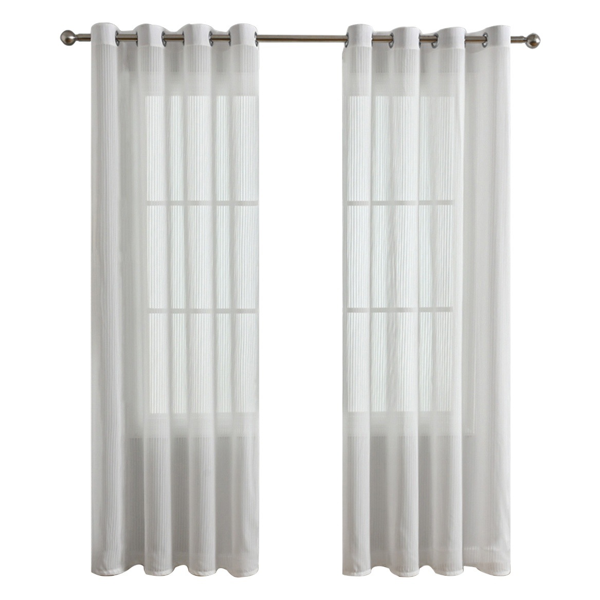 Cross-Border Vertical Striped Venetian Blinds Perforated Window Screen Living Room Balcony Bay Window Light-Impermeable Dream Curtain Curtains