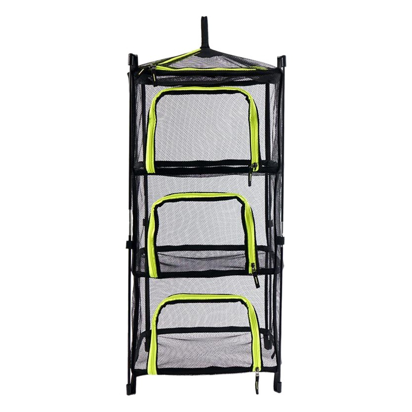 Outdoor folding drying net four-layer storage basket storage basket camping drying fish drying net rack hanging basket drying rack Net frame