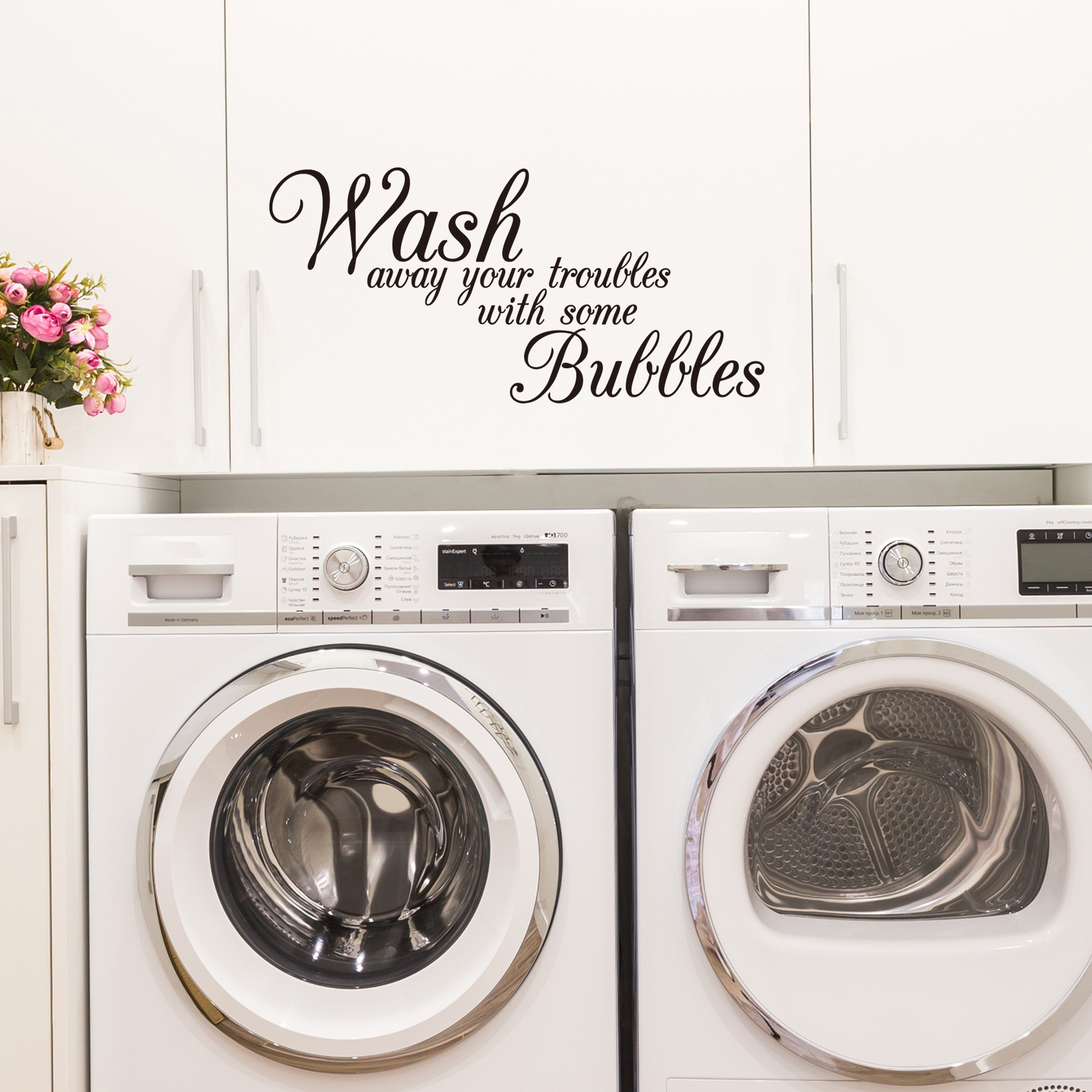 Wash English Proverbs Cross Border Removable Laundry Bathroom Bathtub Decorative Sticker PH2324-MU1300P