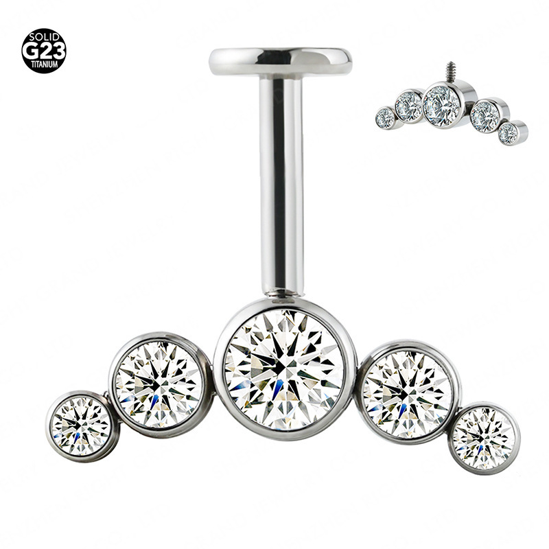 Picture of G23 titanium new upside down welding ball lip nail human body piercing jewelry titanium lip nail foreign trade piercing wholesale and retail