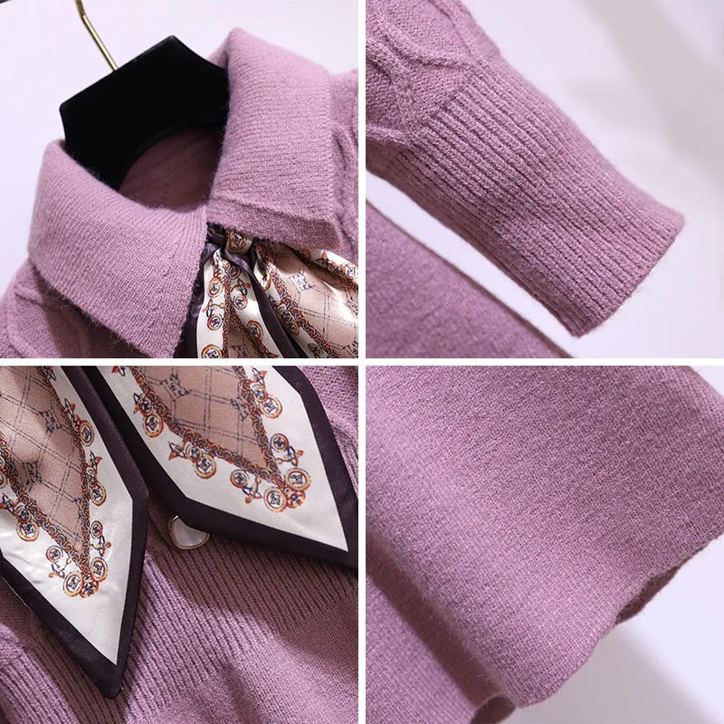 Picture of Children's Dress Knitted Bottoming Skirt Autumn and Winter New Style 12-Year-Old Girl 13-Year-Old Primary and Secondary School Student Knitted Sweater Skirt