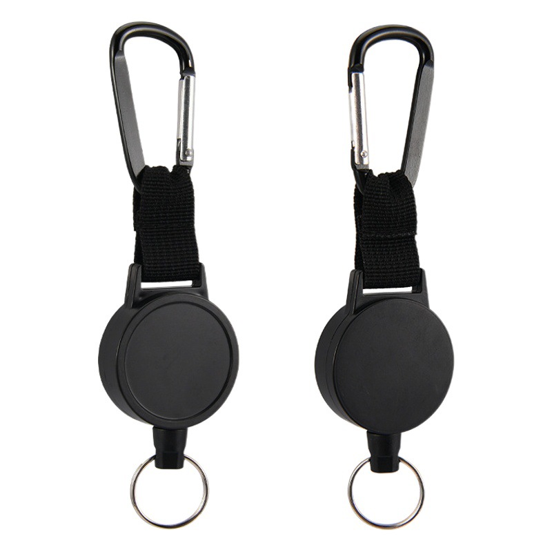 Amazon cross-border retractable keychain plastic retractable 70CM strong tension easy pull buckle anti-theft easy pull