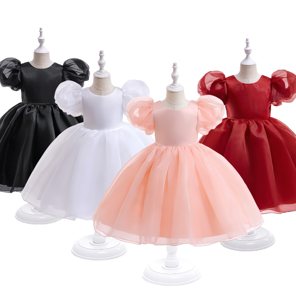 Picture of New Girls Princess Dress Children's Puff Sleeve Puffy Birthday Dress Little Girl Piano Performance Children's Dress