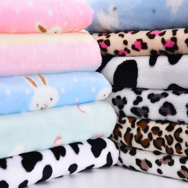 Coral fleece fabric double-sided velvet thickened plush fabric cloth head clearance bed sheet flannel baby flannel fabric