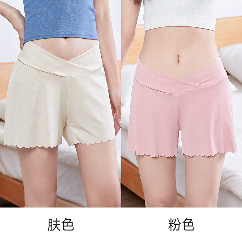 Picture of A generation of pregnant women ice silk safety pants to prevent light summer thin plus size wear loose bottoming shorts