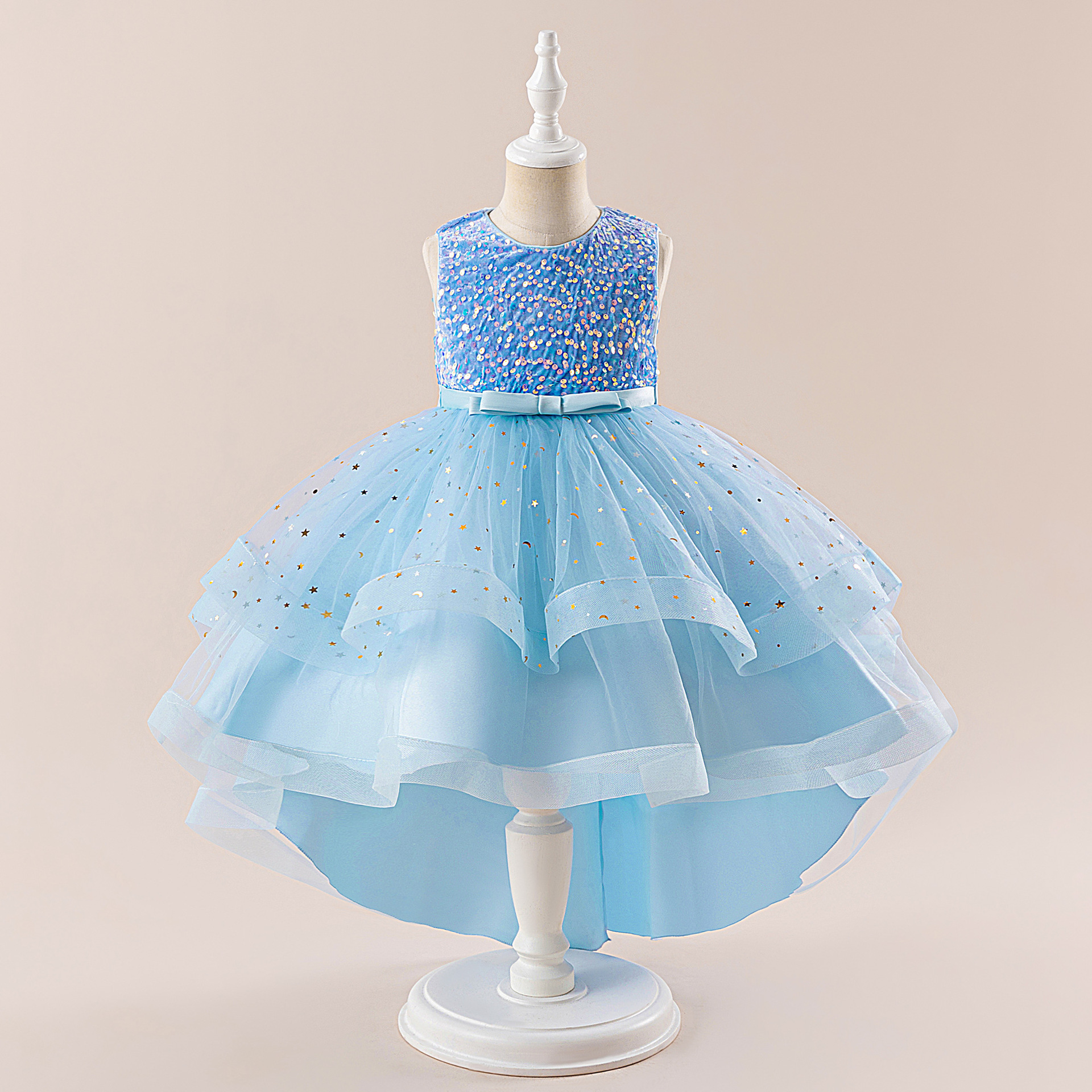 Picture of Cross-Border Girls' Dress Princess Dress European and American Sequined Flower Girl Fluffy Tail Skirt Children's Catwalk Stage Performance Clothing
