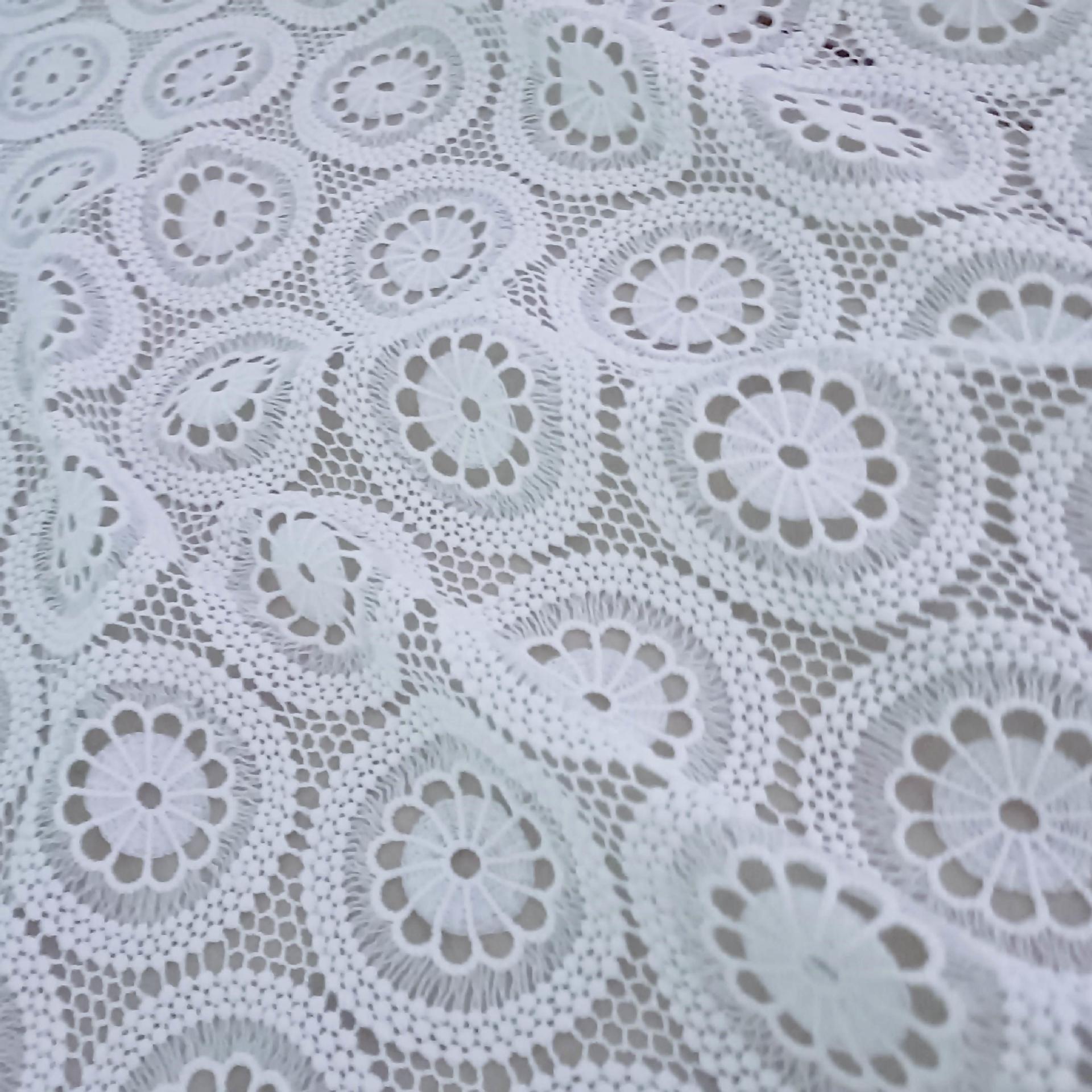Three-dimensional Hollow Fabric Water-soluble White Embroidered Wedding Dress Classic Fashion Round Geometric Flower Bag Wedding Gauze