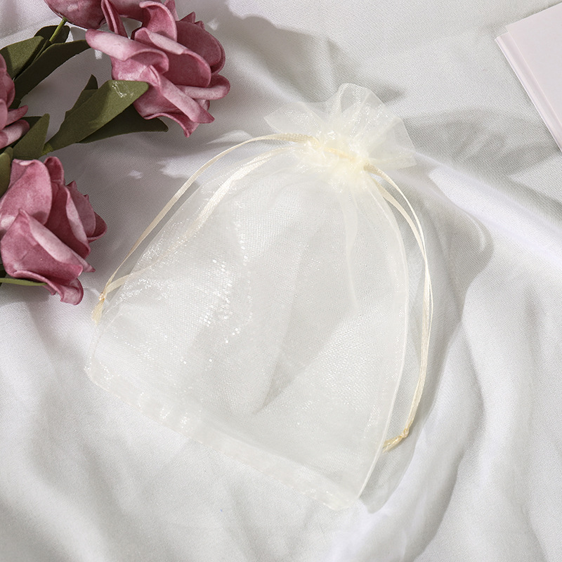 Picture of Plain beam gauze bag wholesale wedding candy bag spot small gift packaging mesh bag printing high density gauze