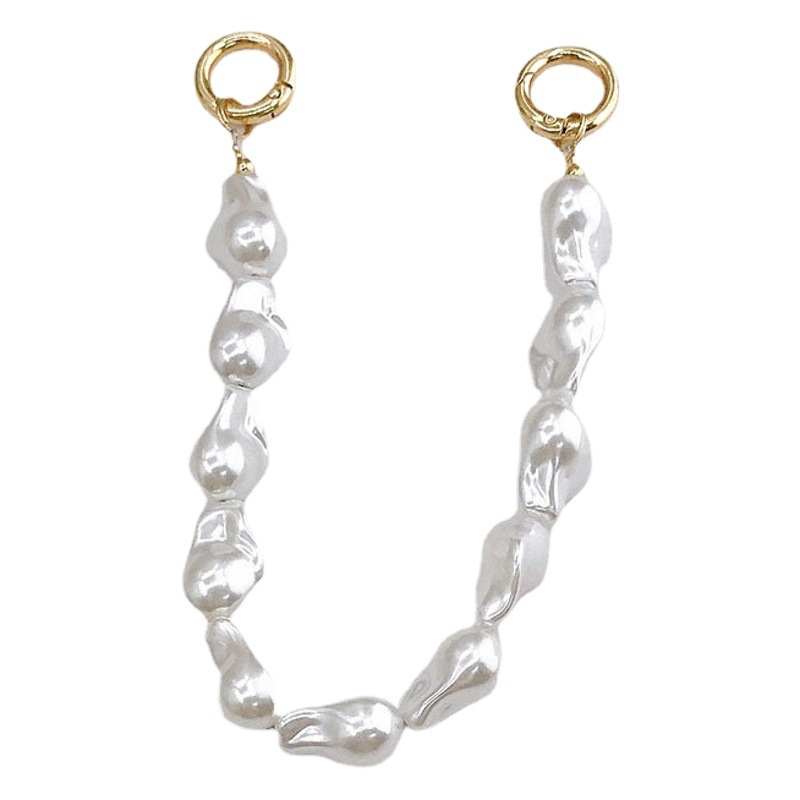 Trendy new ABS shaped pearl hand chain diy jewelry accessories handmade beaded spring ring fixed hand chain