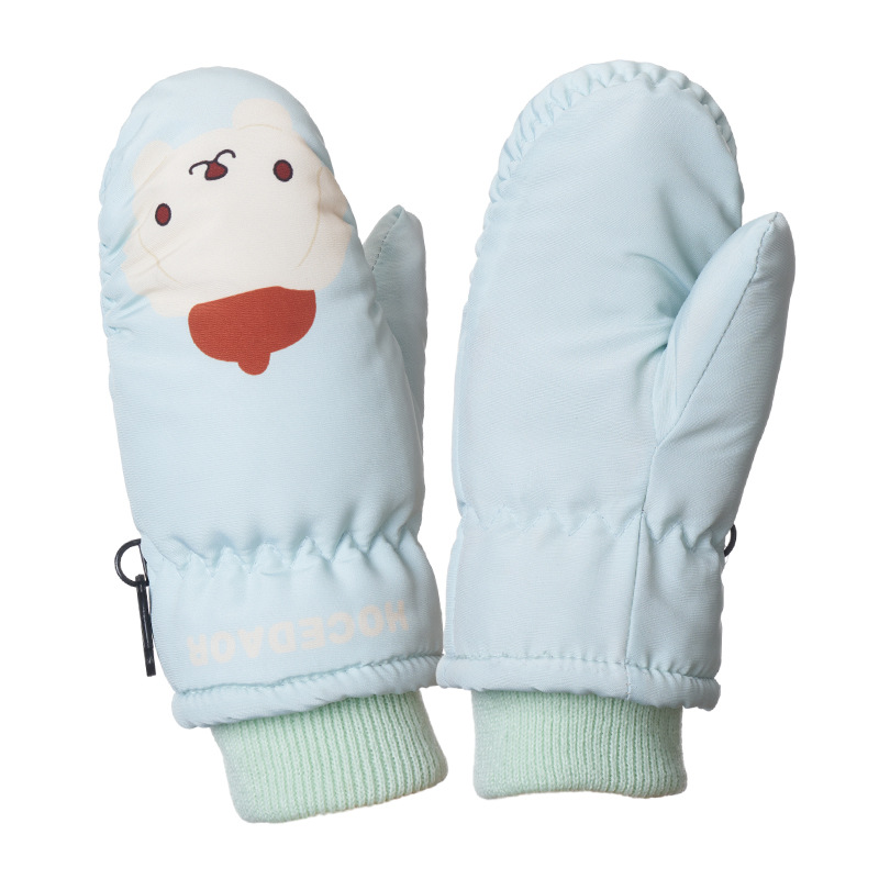 Picture of Cartoon children's fleece-lined ski gloves 2-5 years old baby outdoor warm gloves thickened non-slip children's gloves winter