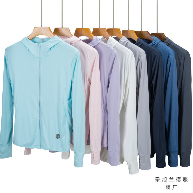 Upf50+ Couple's Ice Silk Sun Protection Clothing, High Elastic Ice Feeling Anti-Uv Hooded Windbreaker, Quick-Drying Skin Clothing for Men and Women