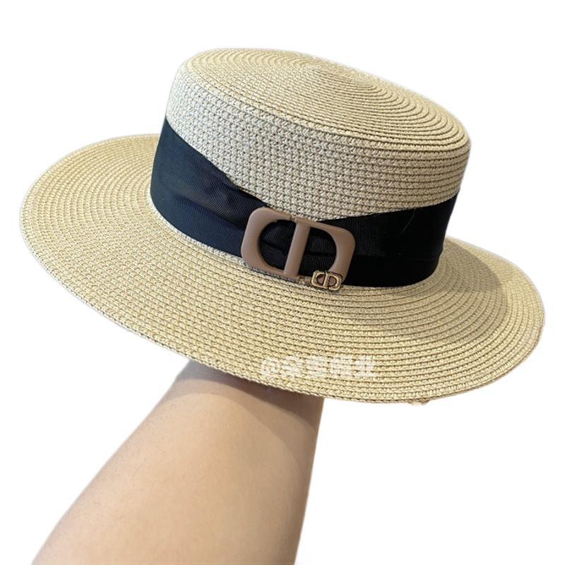Picture of Hat Women's Summer Sunshade Sunscreen Flat Top Celebrity Style Top Hat Seaside Fashion Sun Hat New High-grade Sense Straw Hat