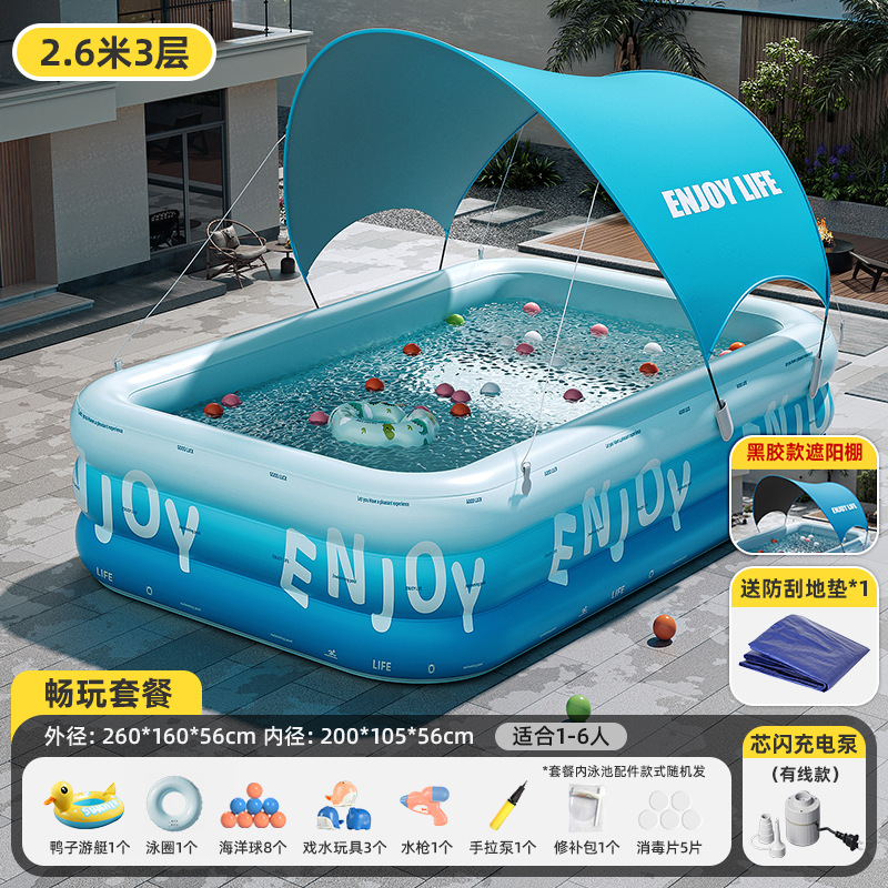 Picture of Swimming Pool Thickened Large Indoor Outdoor One Button Inflatable Swimming Pool Adult Kids Family Swimming Pool Wholesale