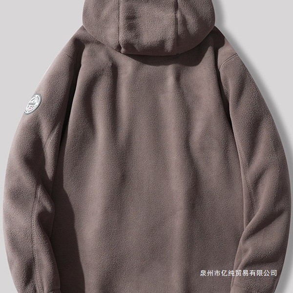 Picture of Exported to Norway hooded padded fleece winter warm double-sided polar fleece extra thick Changshu same couple's top