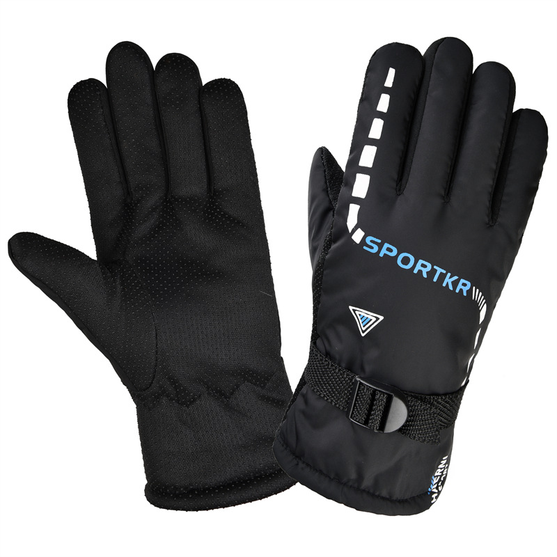 Picture of Men's Winter Warm Gloves Electric Motorcycle Riding Gloves Velvet Thickened Outdoor Sports Ski Gloves