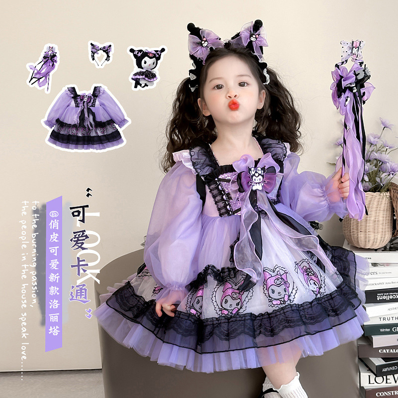 Lolita Princess Dress Girl's dress Spring and Autumn 2025 New Children Kulomi Dress Baby Dress