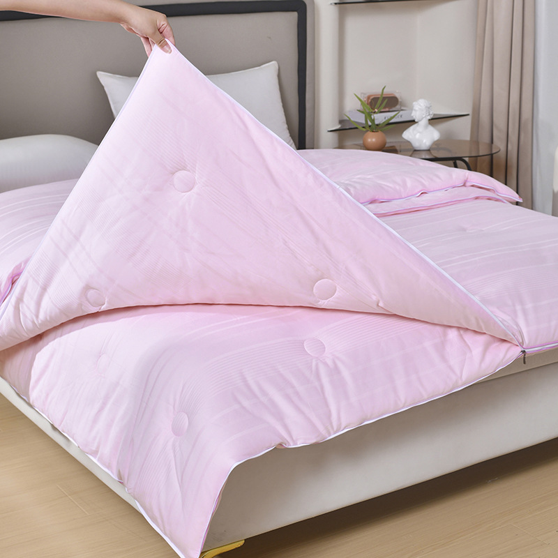 Picture of Cotton A mother and child quilt two-in-one zipper style thickened warm tribute satin jacquard winter quilt single double spring and autumn quilt core 4
