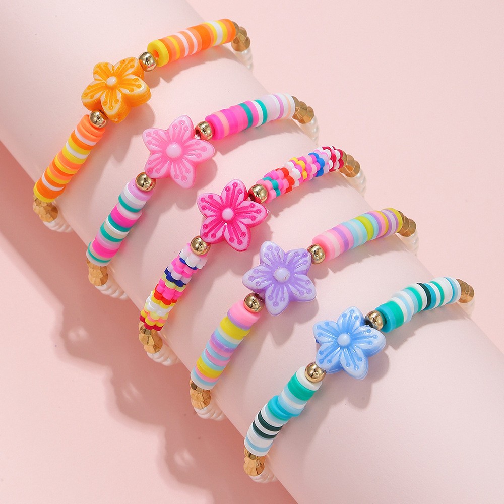 Picture of Luminous Love Round Bead Bracelet suit Soft Pottery Bracelet in stock BFF Butterfly Flower Bracelet Cross-border Exclusive for Yiwu