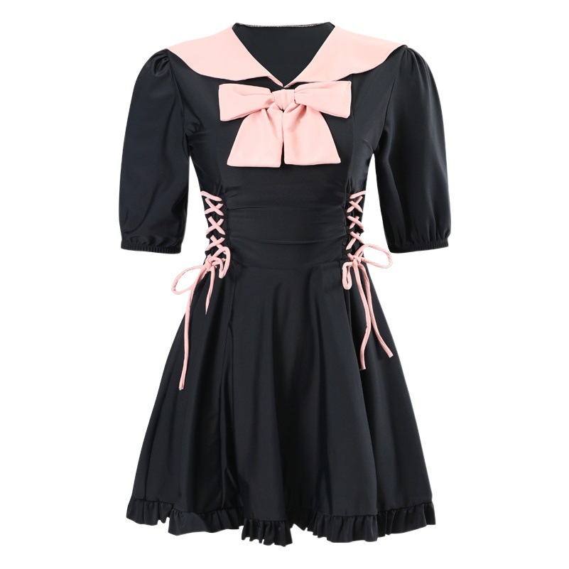 Japanese and Korean swimsuit students pure sexy slim belly covered one-piece swimsuit ins wind skirt hot spring swimsuit wholesale