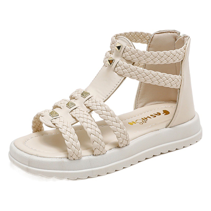 Children's Sandals Girls Roman Shoes Fashionable Soft Sole Open Toe Princess Shoes Summer 2025 New Children's Student Shoes