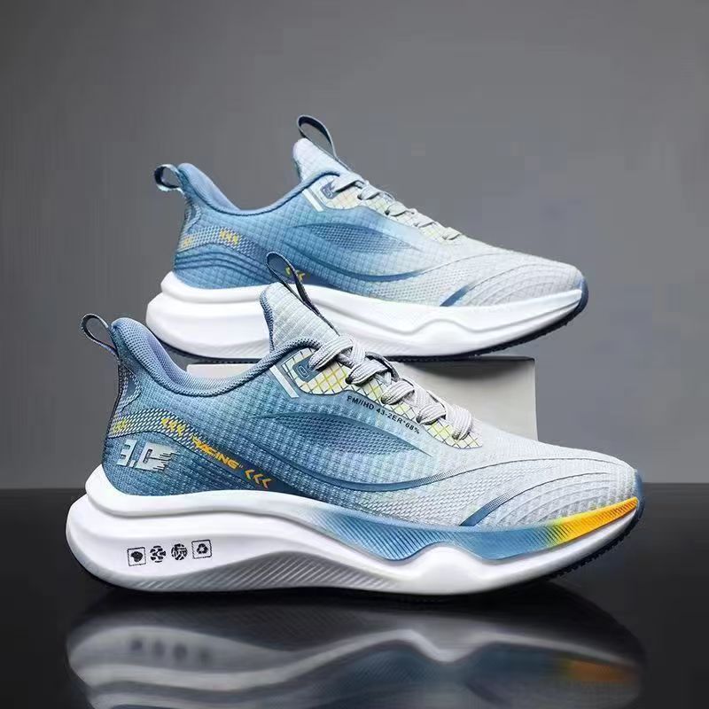 Cross-Border Wholesale Men's Shoes Mesh Breathable Running Shoes Trendy New Men's Outdoor Leisure Sports Fashion Sports Exam