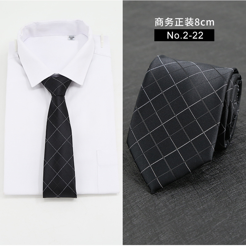 Picture of New Style Tie Men's Formal Business Casual Simple Style Solid Color Striped Arrow-Shaped Tie Manufacturer Ready Stock Wholesale