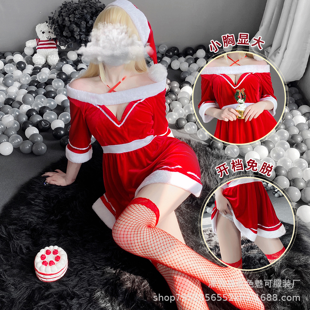 New Cross-border Exclusive Sex Lingerie Sexy Cute Christmas Suit Strapless Uniform Temptation 2493