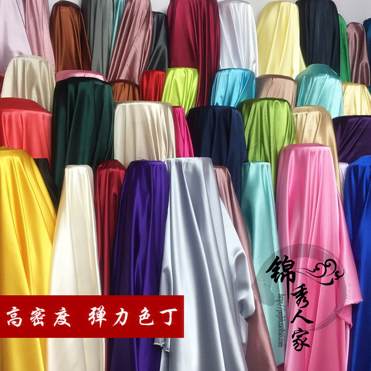 High-Density Stretch Satin Fabric for Cheongsam and Hanfu Dresses, Silk Mulberry Satin Fabric