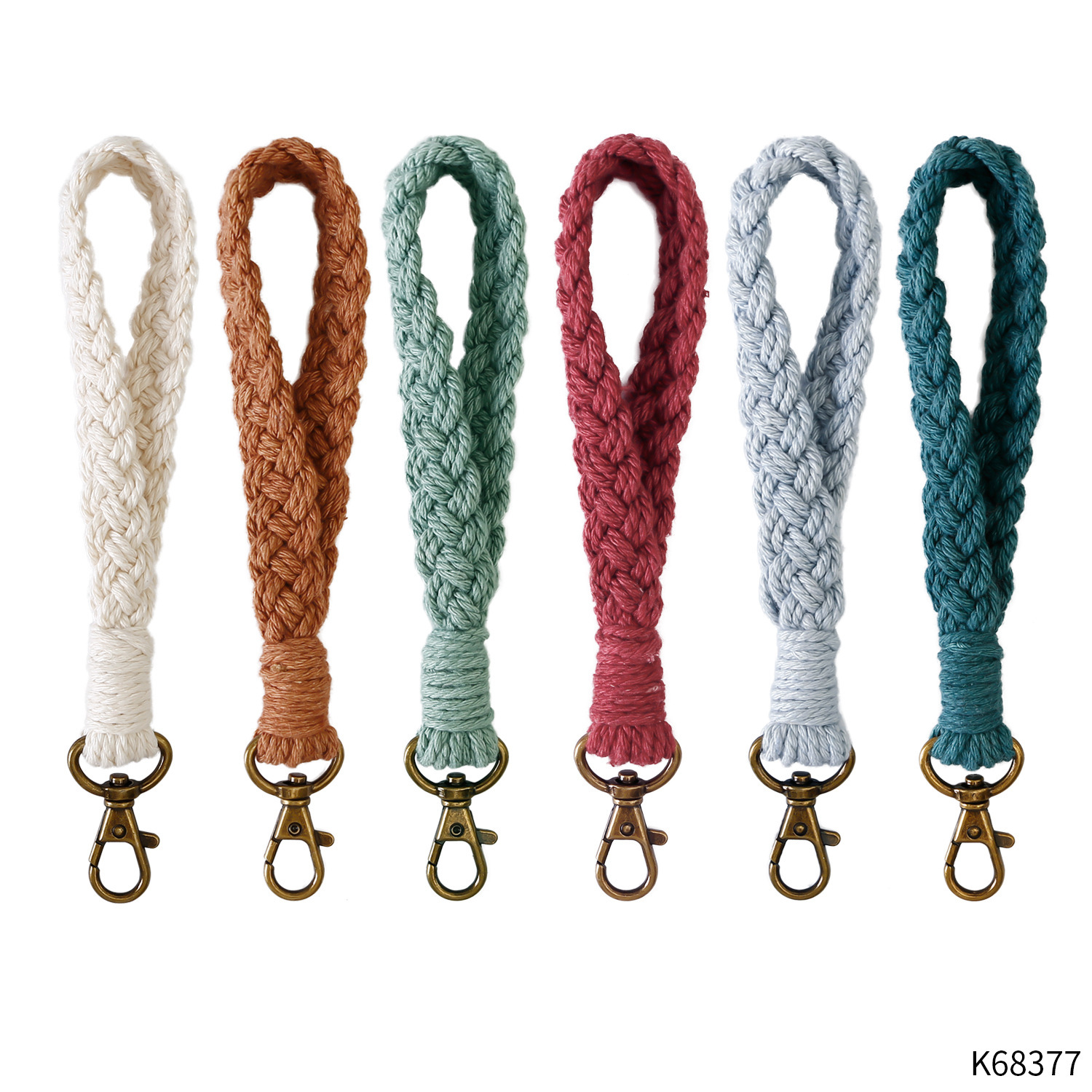 Hand-woven wrist strap key chain pastoral style cotton rope hand ring bracelet key ring bag pendant