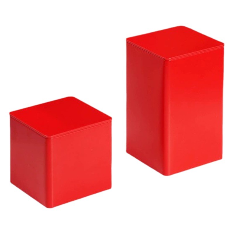 Spot square tea cans tinplate tea cans green tea cans metal cans square storage cans