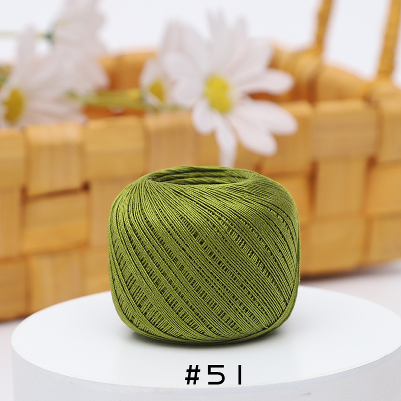 Picture of Warm Color No.10 Lace Strongly Twisted Mercerized Pearl Egyptian Long-staple Cotton Handmade Micro-hook Hand-bow Ball 20g Wool Ball