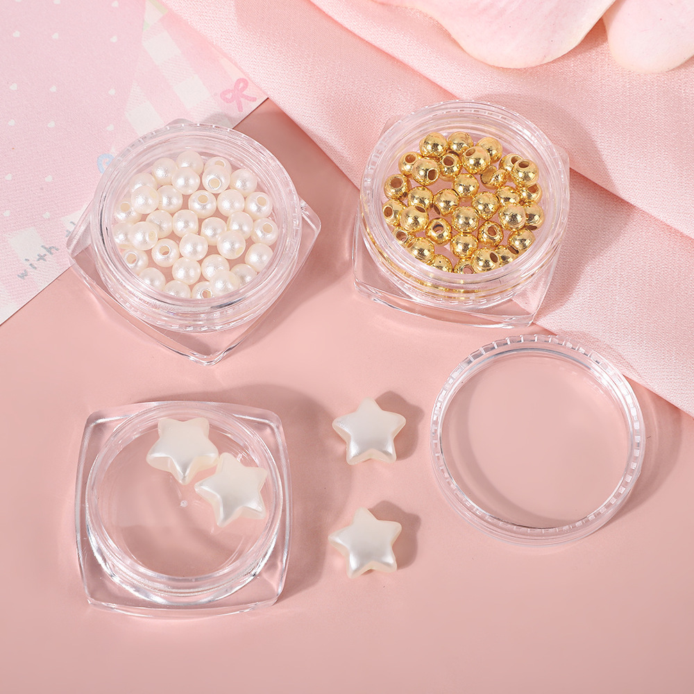 Transparent Nail Art Jewelry Storage Box Travel Portable Cosmetics Glitter Round Beads Steel Beads Pearls 2G3G Square Bottle Storage
